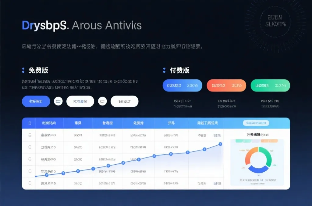 对比免费与付费数据功能的分析图表